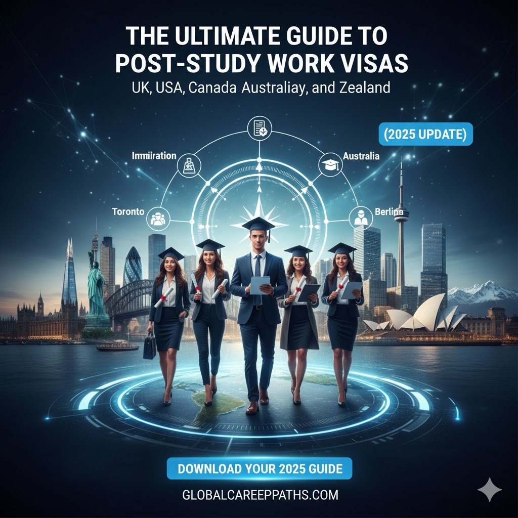 The Ultimate Guide to Post-Study Work Visas: UK, USA, Canada, Australia, Germany, and New Zealand (2025 Update)